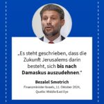 Grafik: Bezalel Smotrich, veröffentlicht am 11. Oktober 2024