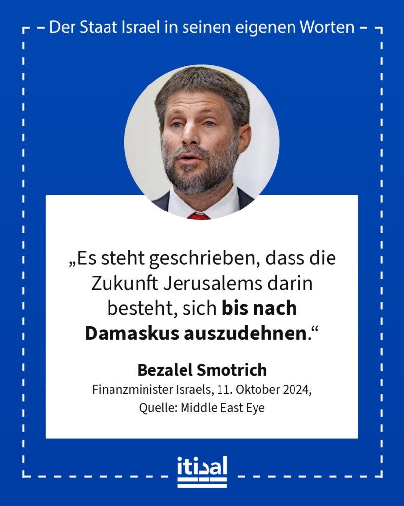 Grafik: Bezalel Smotrich, veröffentlicht am 11. Oktober 2024
