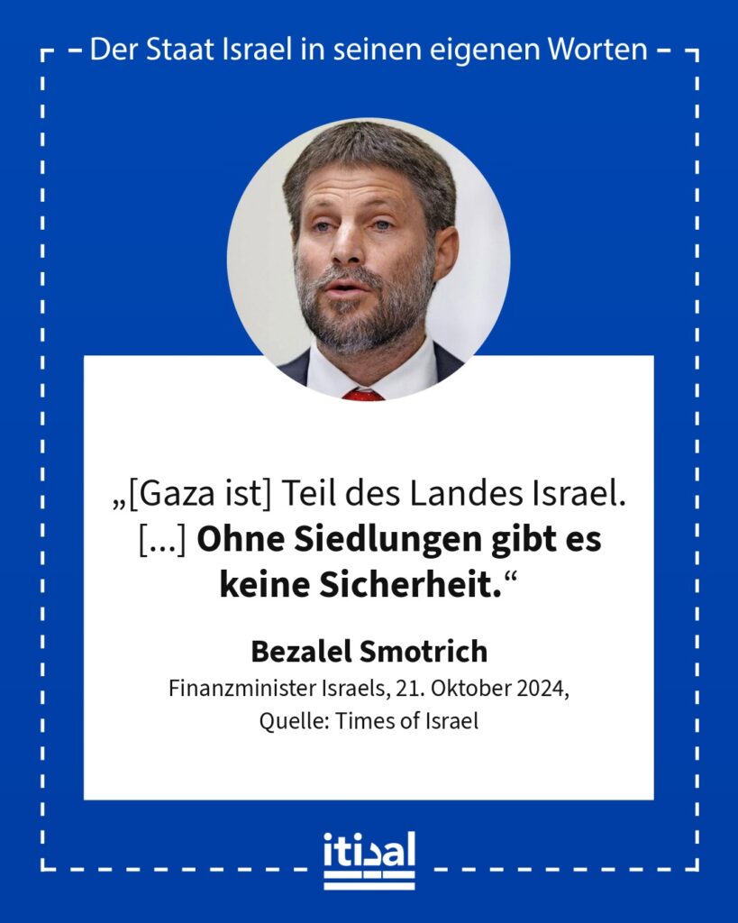 Grafik: Bezalel Smotrich, 21. Oktober 2024