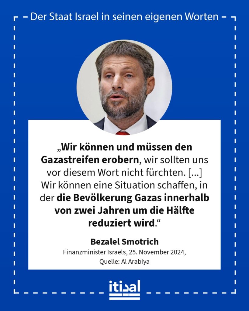 Grafik: Bezalel Smotrich, 25. November 2024