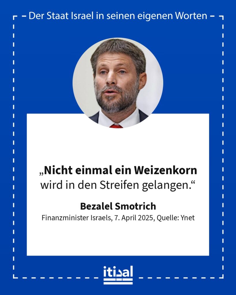 Grafik: Bezalel Smotrich, 7. April 2025