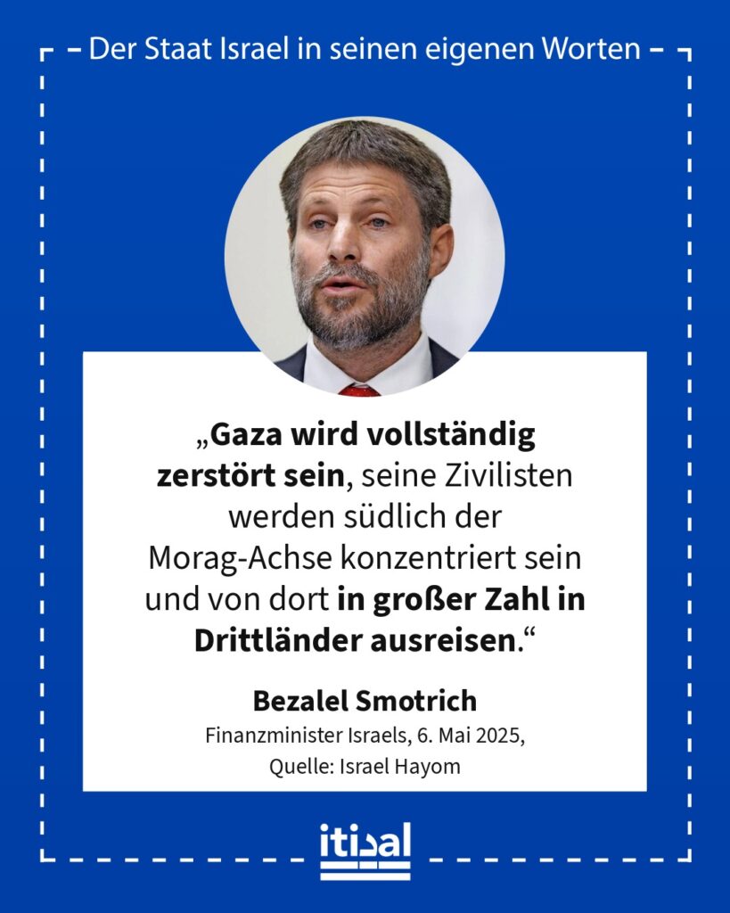 Grafik: Bezalel Smotrich, 6. Mai 2025