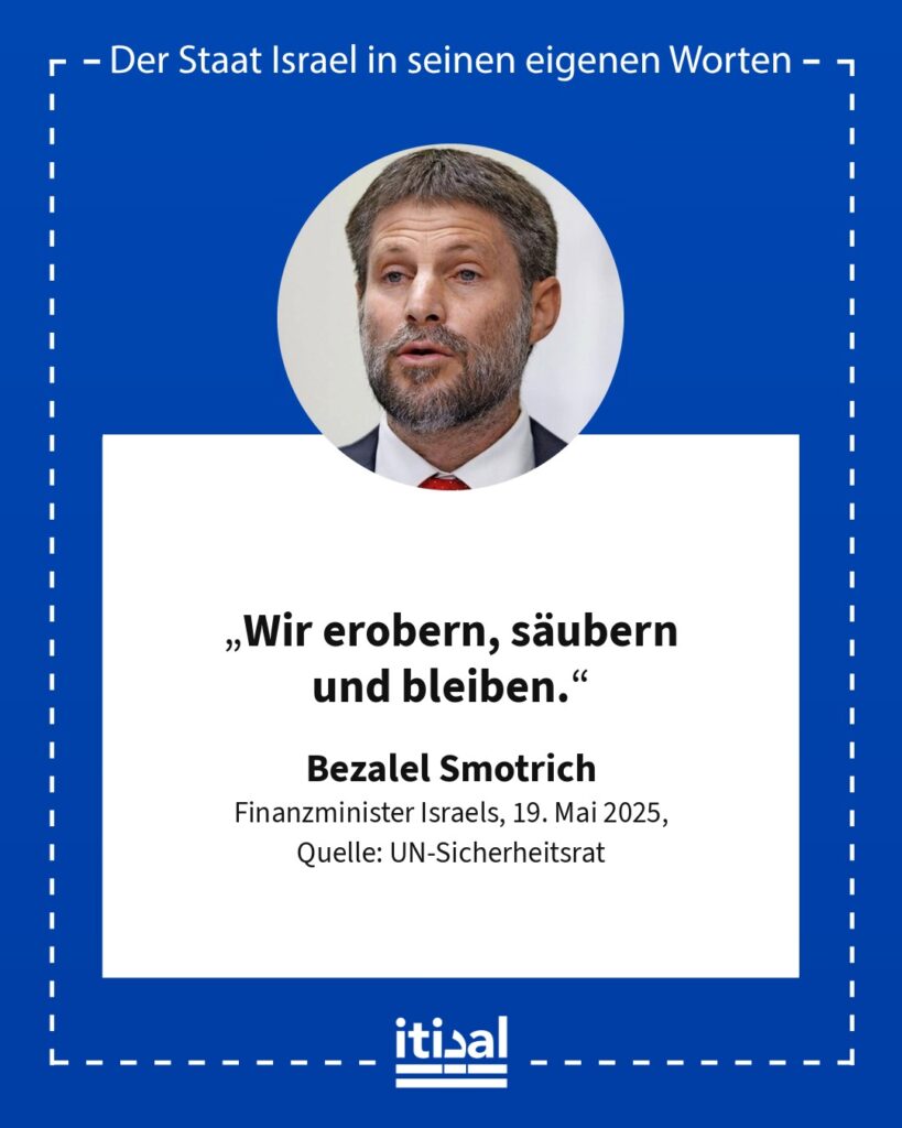Grafik: Bezalel Smotrich, 19. Mai 2025