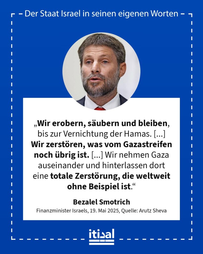 Grafik: Bezalel Smotrich, 19. Mai 2025