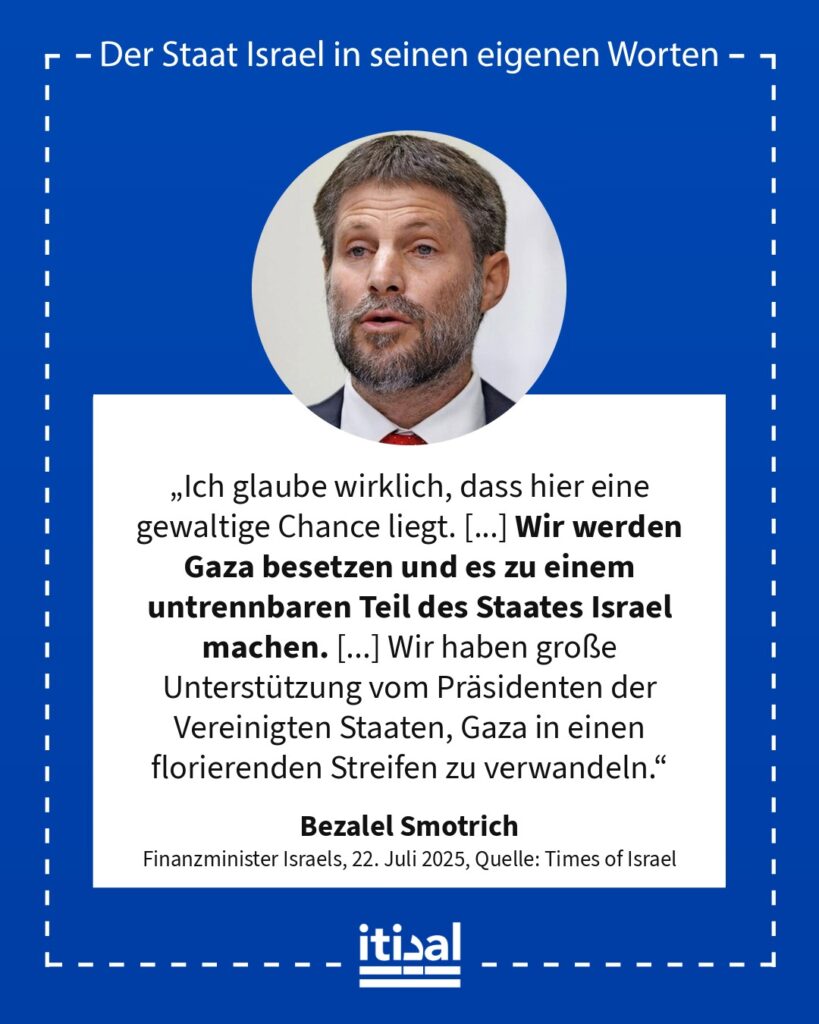 Grafik: Bezalel Smotrich, 22. Juli 2025