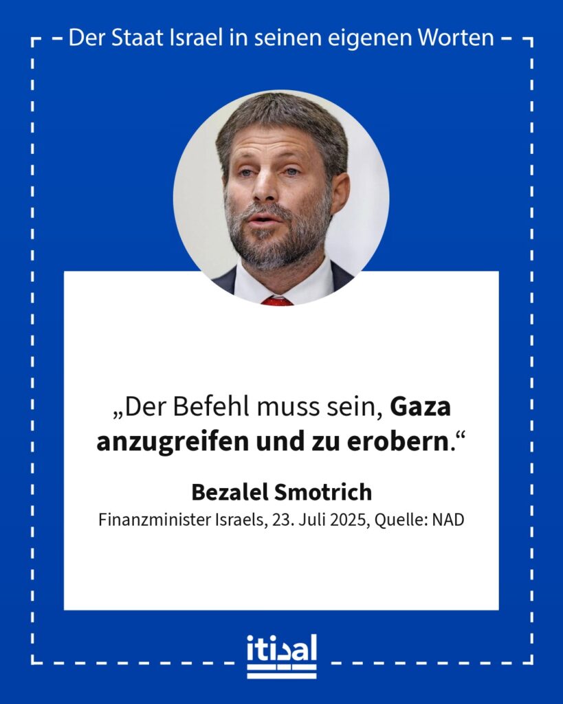 Grafik: Bezalel Smotrich, 23. Juli 2025