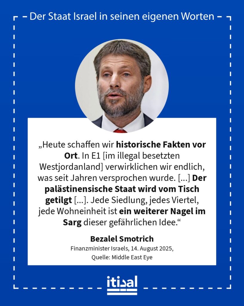 Grafik: Bezalel Smotrich, 14. August 2025