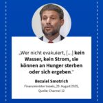 Grafik: Bezalel Smotrich, 23. August 2025