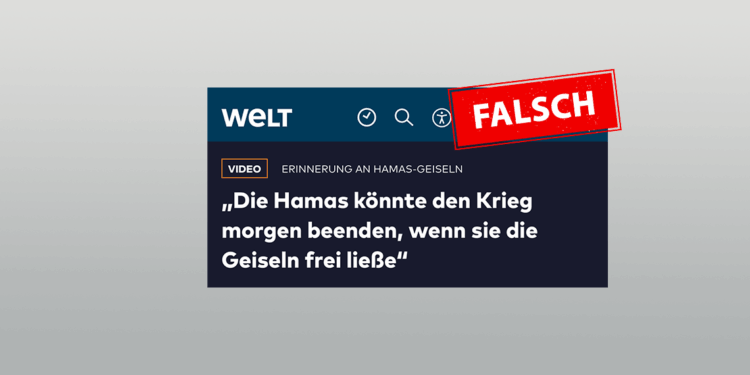 "Der Krieg endet, wenn Hamas die Geiseln freilässt": Falsch