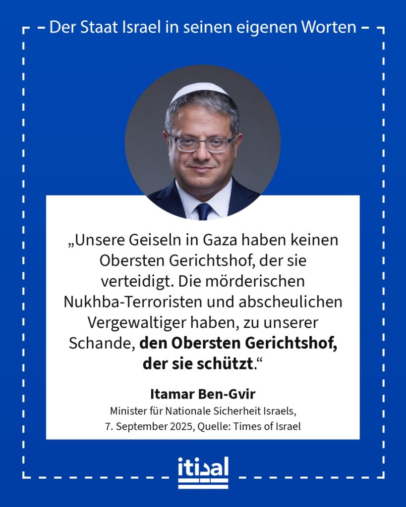 Grafik: Itamar Ben-Gvir, 7. September 2025