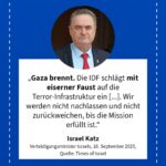 Grafik: Israel Katz, 16. September 2025