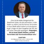 Grafik: Israel Katz, 1. Oktober 2025