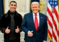 Cristiano Ronaldo trifft den Präsidenten der USA, Donald Trump. Immer wieder gibt es Gerüchte darüber, dass Ronaldo Geld für Palästina oder Gaza gespendet haben soll. Fotoquelle: Weißes Haus.