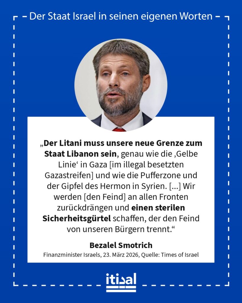 Grafik: Bezalel Smotrich, 23. März 2026