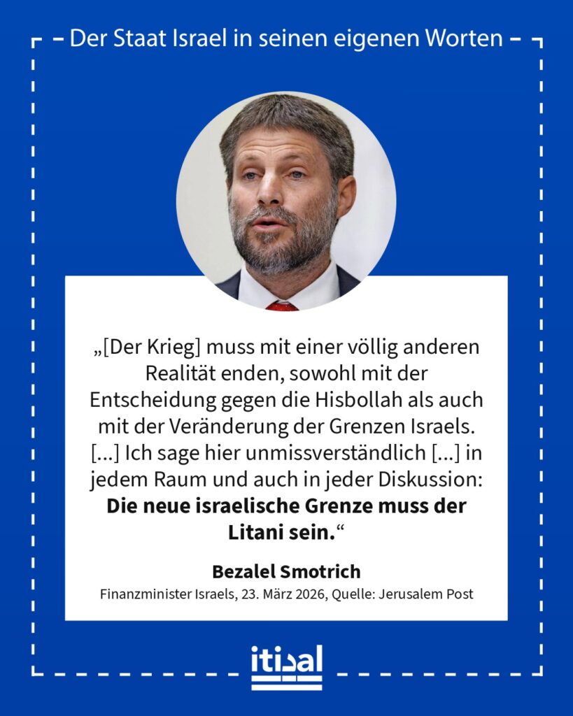 Grafik: Bezalel Smotrich, 23. März 2026