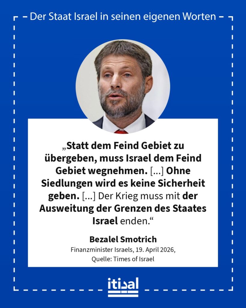 Grafik: Bezalel Smotrich, 19. April 2026