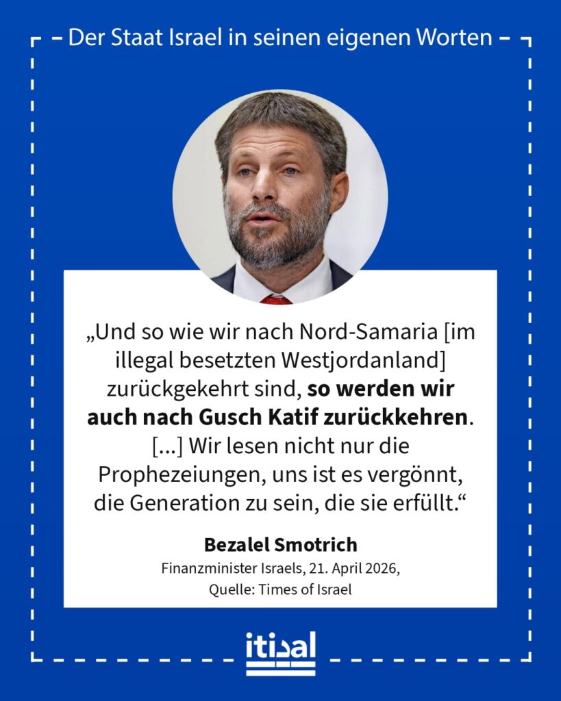 Grafik: Bezalel Smotrich, 21. April 2026