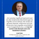 Grafik: Israel Katz, 3. September 2026