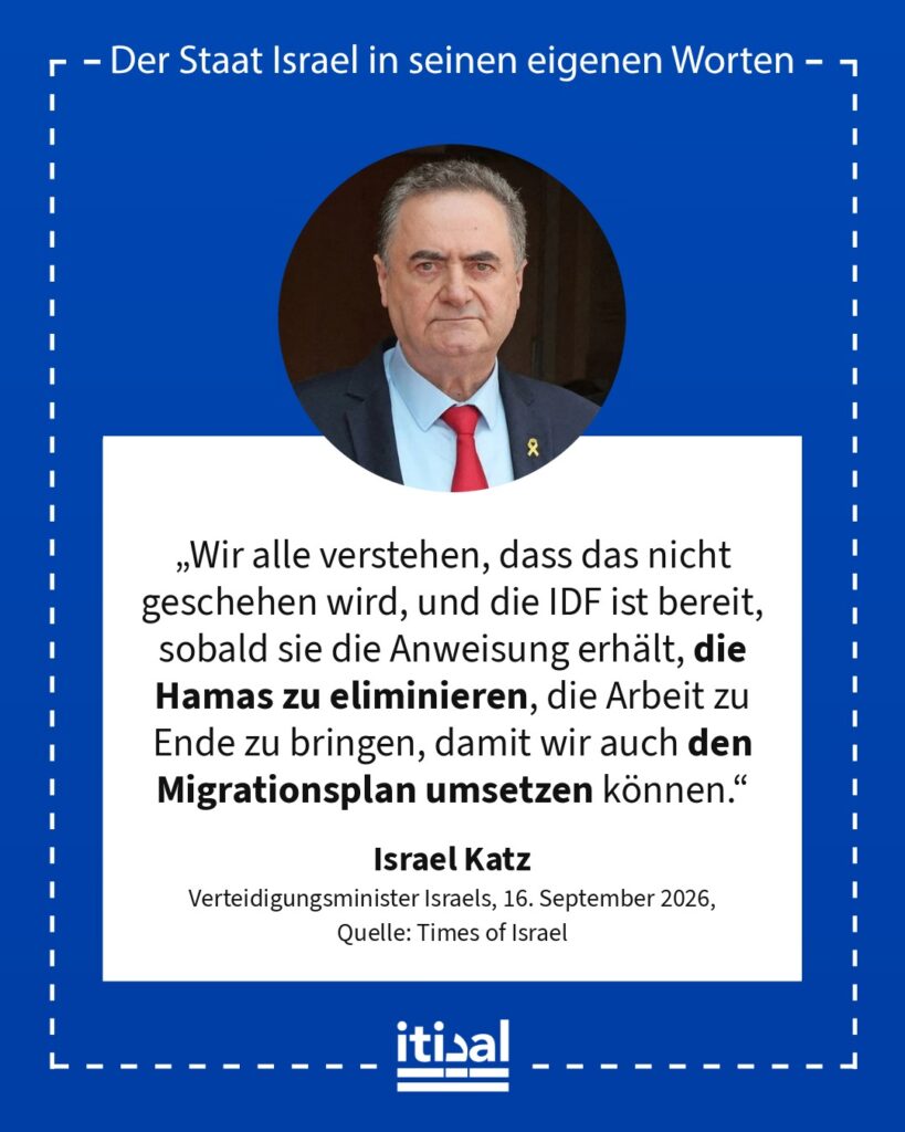 Grafik: Israel Katz, 16. September 2026