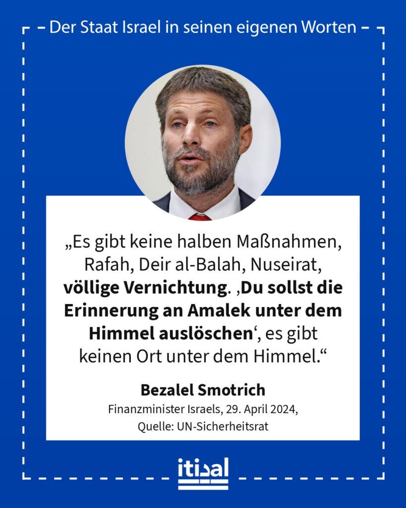 Grafik: Bezalel Smotrich, 29. April 2024