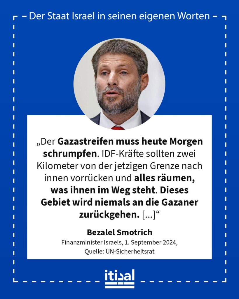 Grafik: Bezalel Smotrich, 1. September 2024
