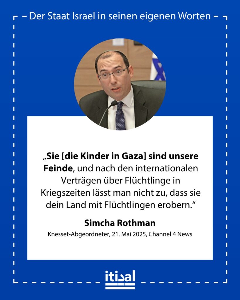 „Sie sterben nicht an Hunger, und in jedem Konflikt, an dem England in der Vergangenheit beteiligt war, wurden in einem solchen Umfeld mehr unschuldige Zivilisten getötet und …“ Simcha Rothman, 21. Mai 2025