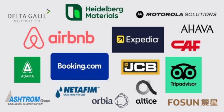 UN-Liste: Logos der 16 Unternehmen mit Sitz in Deutschland, die laut UN israelische Siedlungen unterstützen
